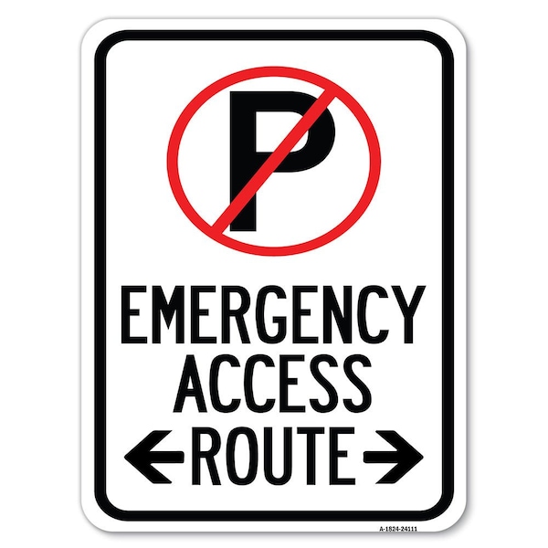 Emergency Access Route With Bidirectional Arrow Rust Proof Parking, A-1824-24111